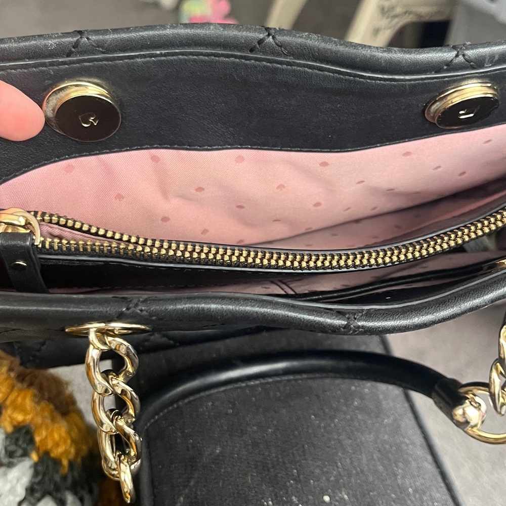Kate Spade Black Quilted Clutch with Gold Accents - Picture 10 of 17